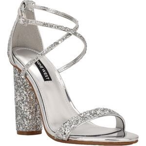 Nine West Celebra 3 Sequined Ankle Strap Heels NEW!